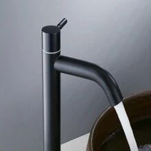 1入組不銹鋼單冷水龍頭,適用於浴室、廚房水槽、陽台 - 黑色 - 黑色 - 查看 4