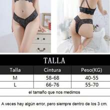 5 Piezas/pack Tanga De Encaje Para Mujer En Tallas Pequeñas, Diseño Calado, Sexy Y Encantador Bóxer Cachetero De Encaje Pantaletas Sexy - Multicolor - Ver 4