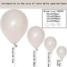 16/36/102入組沙白色氣球18英寸 12英寸 10英寸 5英寸 聚會色素裸白色氣球生日氣球嬰兒派對裝飾婚禮氣球批發 - 白色 - 查看 2