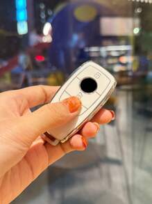 1入組tpu材質汽車鑰匙保護套,適用於奔馳e300l、c260l、c200l、a200l、glc300l、gla200 - 白色 - 查看 7