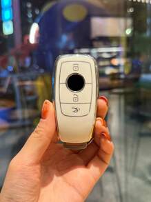 1入組tpu材質汽車鑰匙保護套,適用於奔馳e300l、c260l、c200l、a200l、glc300l、gla200 - 白色 - 查看 1