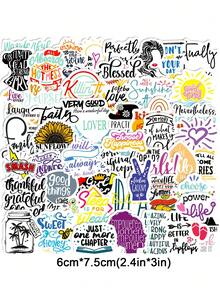 50 cái Kích thước nhỏ 4CM Truyền cảm hứng & Bảng chữ cái tiếng Anh Hình dán Đối với Nước Chai , Mũ bảo hiểm , Hành lý , Sổ tay - Nhiều màu - Xem 2