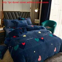 Flannel Single Quilt Cover With Fashionable Reactive Printing, Suitable For Bedroom, Hotel, And Travel Use. It Provides Quick Warmth In Winter, Quickly Warming Up The Bed, And Reducing Gas Heating Costs. - Heart to heart - View 3