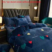 Flannel Single Quilt Cover With Fashionable Reactive Printing, Suitable For Bedroom, Hotel, And Travel Use. It Provides Quick Warmth In Winter, Quickly Warming Up The Bed, And Reducing Gas Heating Costs. - Heart to heart - View 9