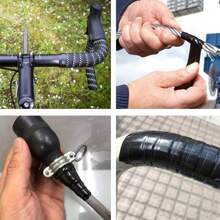 1個握把防磨膠帶,5英尺自融合矽膠帶,適用於引體向上橫槓、啞鈴、健身器材、自行車把手等 - 黑色 - 查看 5