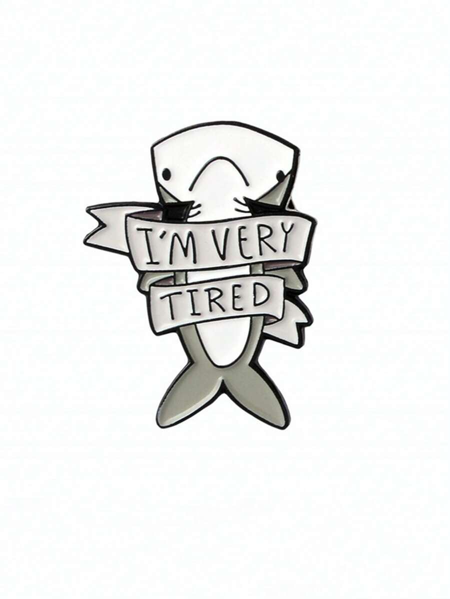 1 件裝卡通鯊魚收集緞帶可愛動物胸針作為時尚配件 - 彩色 - 查看 1