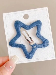 2pcs Women's Multicolor Wrapped Wire & Star Shaped Hair Clip For Daily Wear - Multicolor - View 2