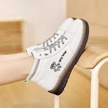 Mới Mùa Xuân Mùa thu Thời trang giản dị Bằng phẳng Giày ống Ankle Đối với phụ nữ , Giày lười Cao-top Đàn hồi Ban nhạc Chống trượt Bền chặt Thoải mái Giày dép - Màu be - Xem 5