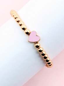 1入手工製作的女士奢華手鍊,具有金色赤鐵石,黑色寶石珠和雙面油滴心形裝飾