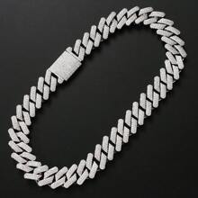 Liên kết Nam Hip Hop Vòng cổ dây  , 20mm Hộp Clasp - Màu Bạc Cổ - Xem 2
