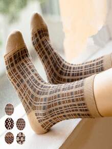 Calcetines De Mujer Serie Color Café - Multicolor - Ver 5