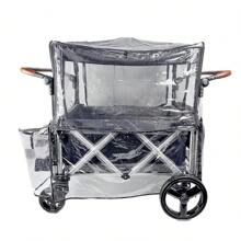Big Size Rain Cover for Wagon Stroller,Mosquito Net for Wagon Trolley Cart,2in1 Big Cover with Window for Picnic Camping Wagon Stroller Waterproof Windproof Wagon Accessories.Cart Not Included