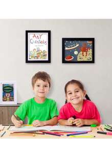 SURELIFE 1pc Kids Artwork Display Frame A4 21x30cm For Child's Art Storage School Artwork Display Classroom Archive Wall Art Front Opening Picture Frame Home Decor - Black - View 11