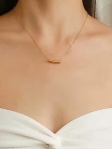 MONALLY 1 件 18K 镀不锈钢 0.035μm 女士身体吊坠项链，生日/约会礼物，不变色，防过敏 - 金黃色 - 查看 2