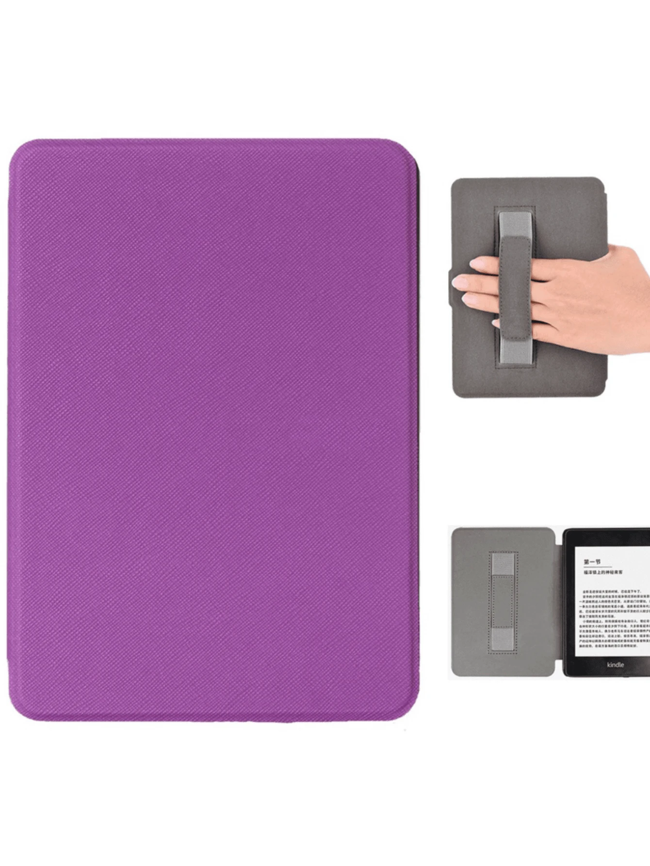 Capa Case  Kindle  11 Geração  Tela 6,0 - 2022   C2V2L3   Com Alça Função Hibernar e Fechamento Magnético - Roxo - Visão 1