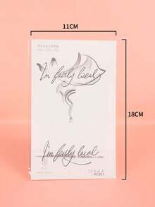 1片防水英文字母暫時性紋身貼紙,適用於女性手臂或鎖骨,持久10-12天而不閃閃發光 - 黑色 - 查看 3