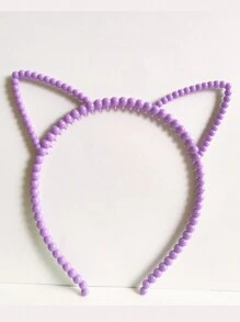 7pcs Kids New Cat Ear Headband Hair Hoop With Pearl & Candy Color For Festival Party