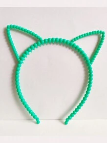 7pcs Kids New Cat Ear Headband Hair Hoop With Pearl & Candy Color For Festival Party