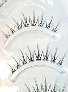 5 对火焰图案假睫毛，透明细茎，全条状假睫毛，睫毛，睫毛，假睫毛 - 自然纖長款 - 查看 5