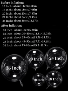 15pcs 20 Inch Transparent Bubble Bobo Balloons, Large Transparent Bubble Balloon For Wedding Birthday Party Decoration,Christmas