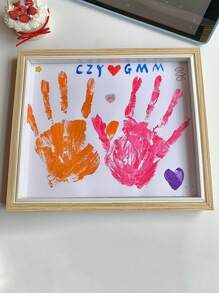 1 件多色手印相框,適合 Diy 手印畫,送給 Bff/bf/gf/戀人的紀念禮物,手工製作 Diy 情侶裝飾相框,適合節日禮物 - 彩色 - 查看 11