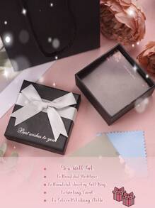 1pc Fashionable Cubic Zirconia Decor Butterfly Charm Silver Necklace For Women For Gift - Silver - View 5