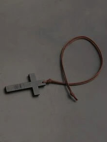 1入復古時尚木製項鍊男款,感恩節禮物