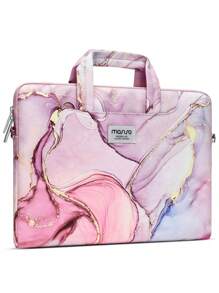 MOSISO Laptop Shoulder Bag Compatible With MacBook Air 13 15 Inch 17 17.3 Inch Dell HP Acer Samsung Chromebook Computer Polyester Briefcase Sleeve With Belt Marble - 13inch - View 6