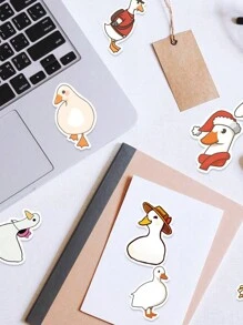 50pcs Cute Duck Cartoon Waterproof Stickers For Diy Use On Water Bottle, Laptop, Notebook, Suitcase, Etc.