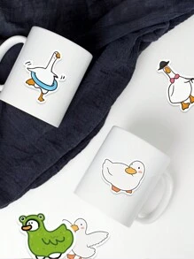 50pcs Cute Duck Cartoon Waterproof Stickers For Diy Use On Water Bottle, Laptop, Notebook, Suitcase, Etc.