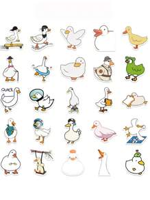 50pcs Cute Duck Cartoon Waterproof Stickers For Diy Use On Water Bottle, Laptop, Notebook, Suitcase, Etc.