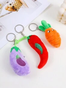 Hoạt hình Sang trọng Mini Củ cà rốt Móc chìa khóa , Dễ thương Rau Hình dạng Túi quyến rũ Cho bữa tiệc - trái cam - Xem 5