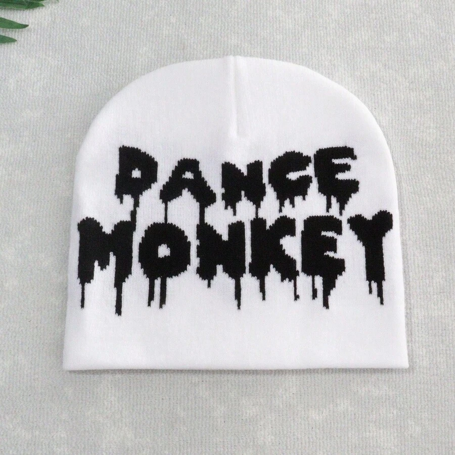 多色英文字母針織帽,新款式,冬季戶外活動男女皆宜的無邊帽 - 白色 - 查看 1