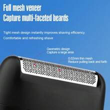 Mini Rasuradora Eléctrica Portátil Compacta Para La Cara, Rasuradora Eléctrica Sin Cable Con Lámina Para Afeitar Suave, Recargable A Través De Usb Y Adecuada Para Viajes De Hombres - Dorado - Ver 2