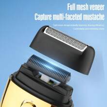 Mini Rasuradora Eléctrica Portátil Compacta Para La Cara, Rasuradora Eléctrica Sin Cable Con Lámina Para Afeitar Suave, Recargable A Través De Usb Y Adecuada Para Viajes De Hombres - Dorado - Ver 4