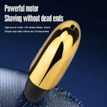 Mini Rasuradora Eléctrica Portátil Compacta Para La Cara, Rasuradora Eléctrica Sin Cable Con Lámina Para Afeitar Suave, Recargable A Través De Usb Y Adecuada Para Viajes De Hombres - Dorado - Ver 6