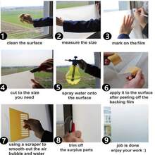 1卷防紫外線靜電霧面pvc玻璃窗貼紙,適用於家庭、辦公室、浴室 - 白色 - 查看 4