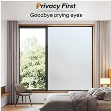 1卷防紫外線靜電霧面pvc玻璃窗貼紙,適用於家庭、辦公室、浴室 - 白色 - 查看 2