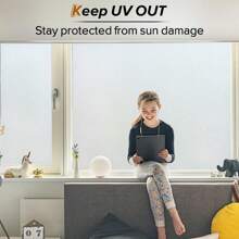 1卷防紫外線靜電霧面pvc玻璃窗貼紙,適用於家庭、辦公室、浴室 - 白色 - 查看 1