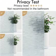 1捲1米/2米/3米/5米電荷靜電吸附無膠霧面玻璃貼紙,木紋隱私貼膜,適用於浴室/臥室,半透明密糊貼紙 - 灰色 - 查看 8