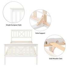 Sweiko Youth Bed, Solid Wood Bed, Single Bed With Headboard And Slatted Frame, Without Mattress, Wooden Bed Single Bed Made Of Bed Frame With Slatted Frame Wooden Bed With Headboard - 90 X 200 Cm Solid Wood Children's Bed Youth Bed Solid Pine White - White - View 5