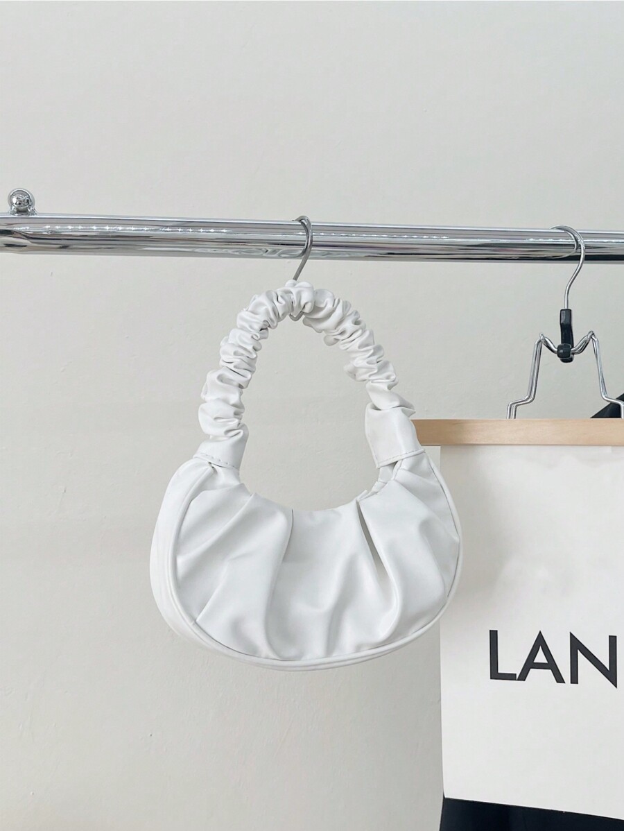 Mini Fashionable Solid Color HandHeld Pleated Bag MultiPurpose Women