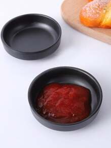 2pcs Black Leaf Shaped Seasoning Dishes, Sauce Dipping Bowl, Appetizer Plates,Kitchen,Christmas Gift,School Supplies