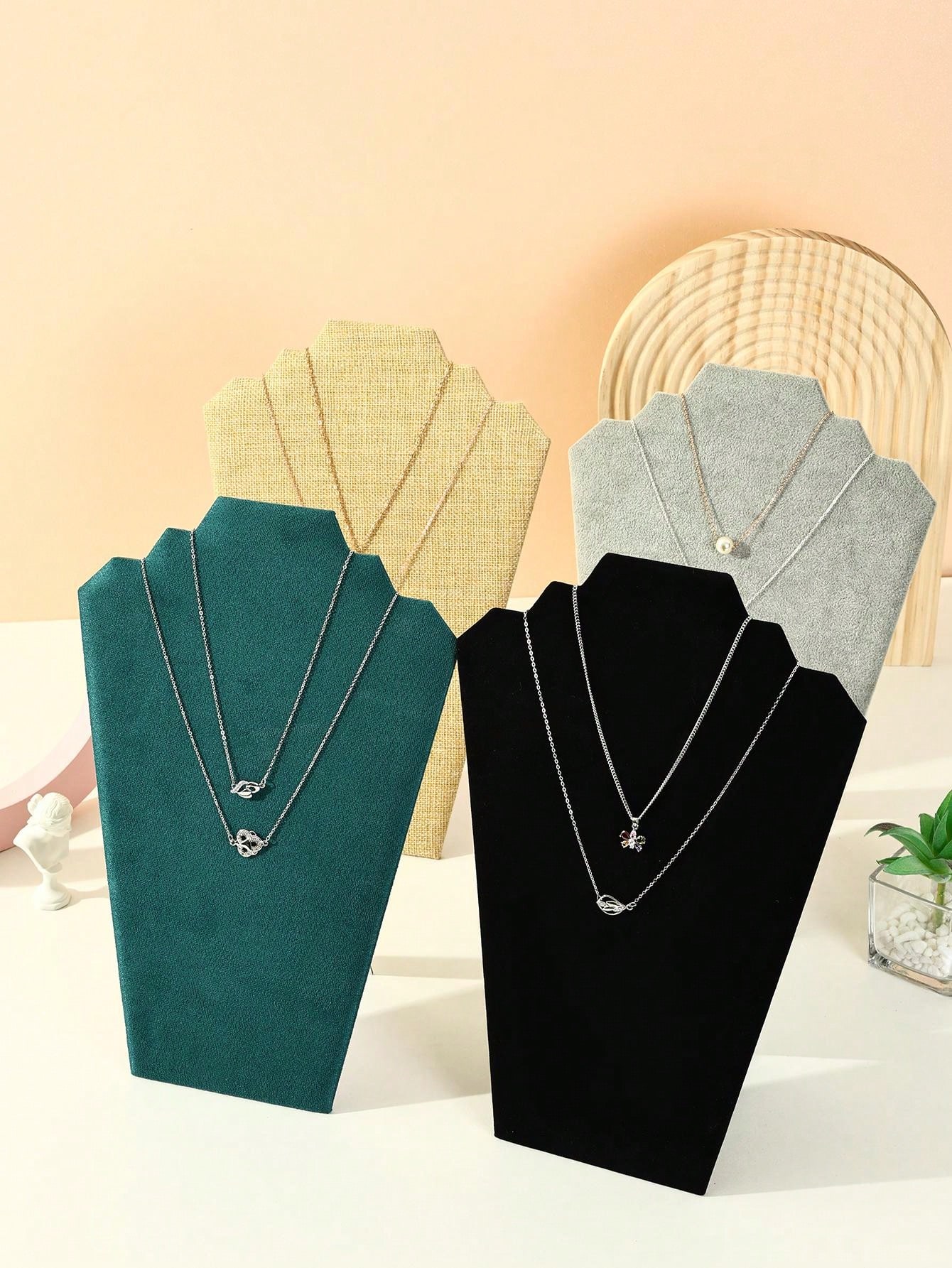 Schmuckständer Mannequin - Vintage Display Für Ketten & Armbänder | Höhe 40cm Schwarz-Silber