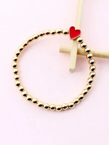 1入手工製作的女士奢華手鍊,具有金色赤鐵石,黑色寶石珠和雙面油滴心形裝飾