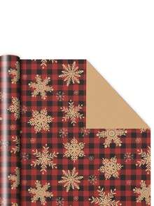 1pc Cowhide Gift Wrapping Paper With Colored Printing For Christmas & Festival Gift Box Wrapping - Multicolor - View 13