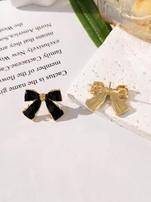 1pair Exquisite Enamel Butterfly Shaped Drop Earrings With Rhinestone For Women, Everyday Wear - Multicolor - View 4