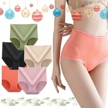 5 piezas Bragas menstruales de triángulo para mujer, a prueba de fugas, transpirables y cómodas Braguitas adaptables para la menstruación 5 piezas de ropa interior de algodón para mujer con forma de triángulo, cómoda ropa interior sólida de cintura media con letras, sin costuras  5 piezas de ropa interior de algodón para mujer con forma de triángulo, cómoda ropa interior sólida de cintura media con letras, sin costuras Paquete De 5 Bragas De Mujer Transpirables De Algodón Puro - Multicolor - Ver 2