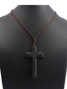 1入復古時尚木製項鍊男款,感恩節禮物