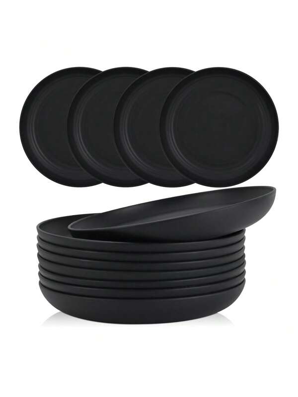 2/4/6pcs Reusable Plastic PP Plates, Dishwasher & Microwave Safe, Suitable For Household, Banquet, Wedding, Picnic,Kitchen,Christmas Gift